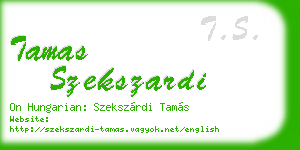tamas szekszardi business card